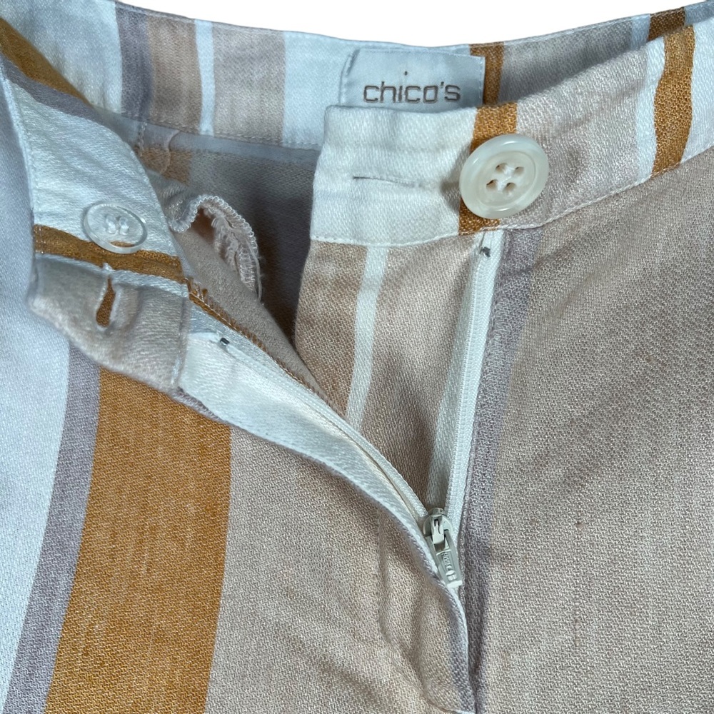 Chico’s Women’s Linen Blend Striped Lightweight Pants Chico’s 2 = US L/1… - Picture 3 of 13